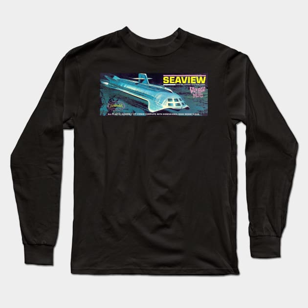 Vintage Model Kit Box Art - Aurora Voyage to the Bottom of the Sea Long Sleeve T-Shirt by Starbase79